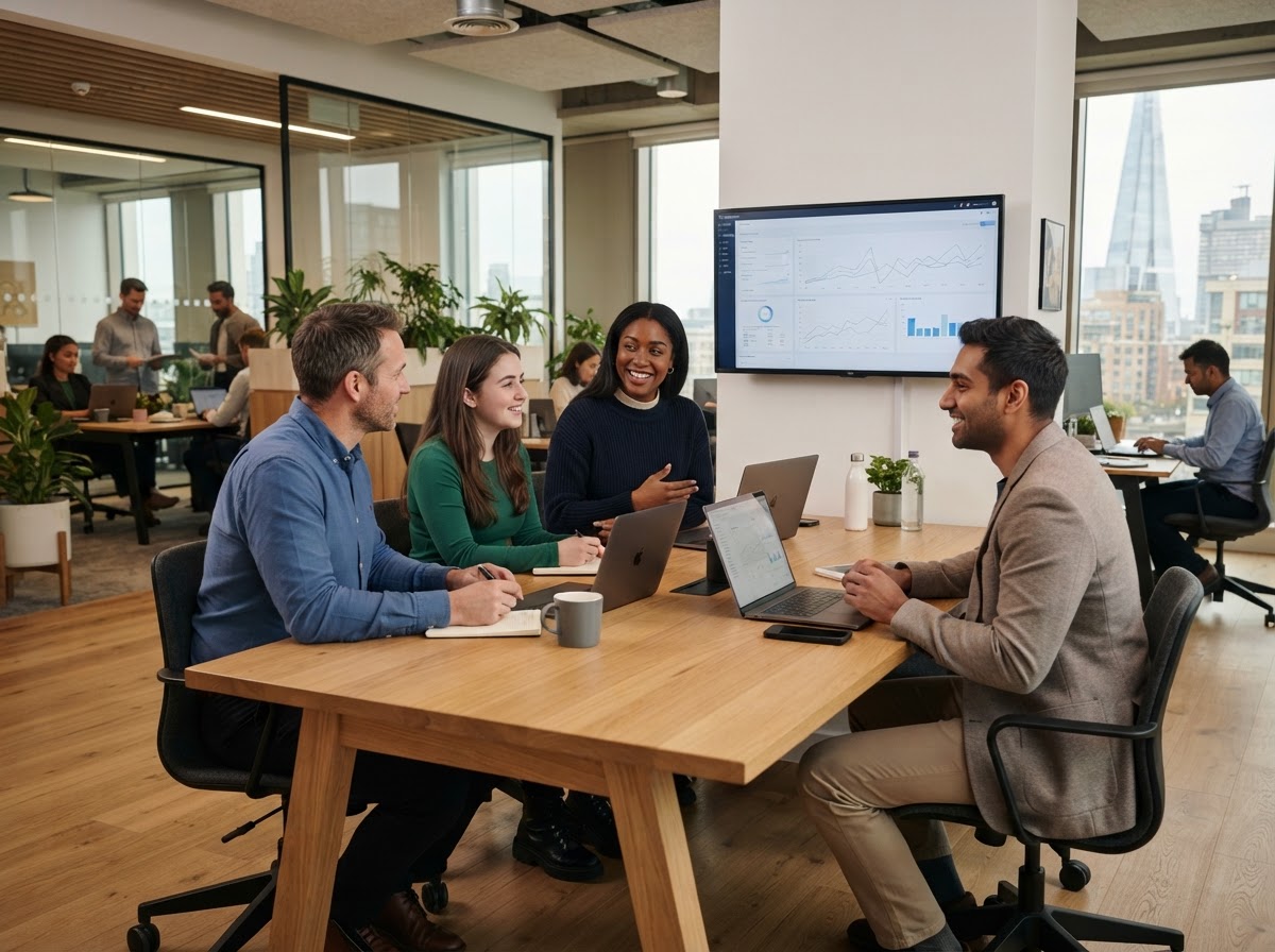 Allianz AI data analysts reviewing real-time market indicators